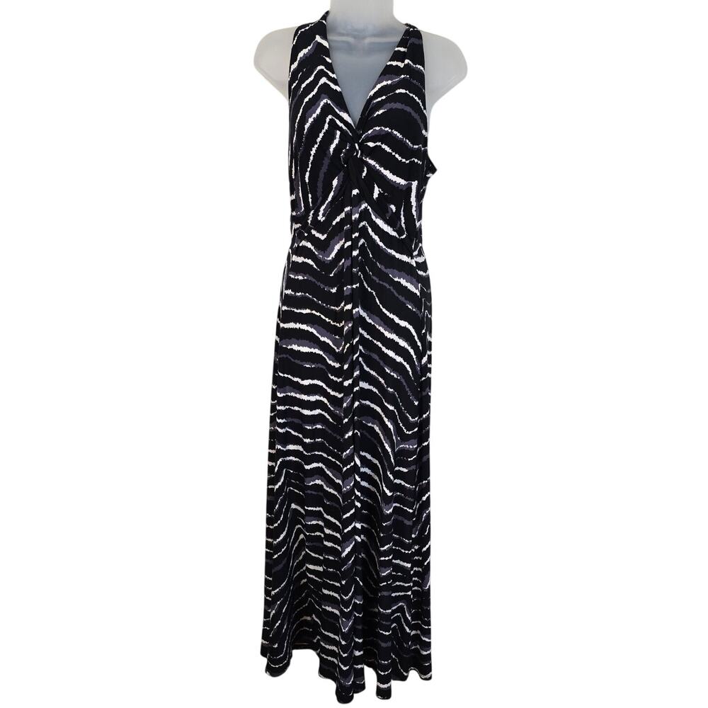Planet Baby Doll Maxi Dress Womens 6 Black Gray Tiger Twist Whimsigoth Feminine